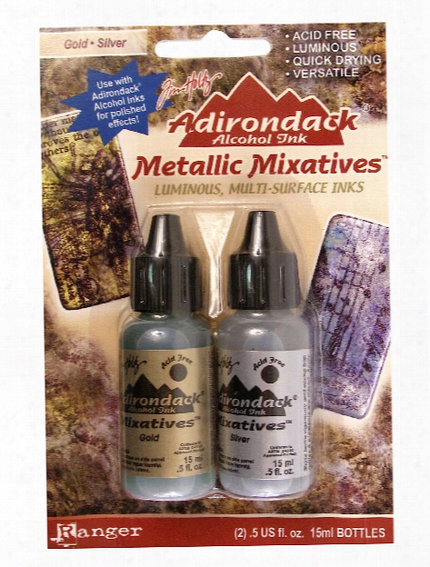 Tim Holtz Alcohol Inks Metallic Mixatives Copper, Pearl Pack Of 2