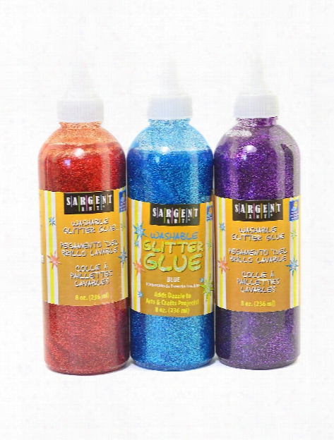 Washable Glitter Glue Silver 8 Oz.