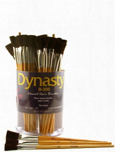 B-300 Camel Hair Flat Brushes In Canister Canister Of 72