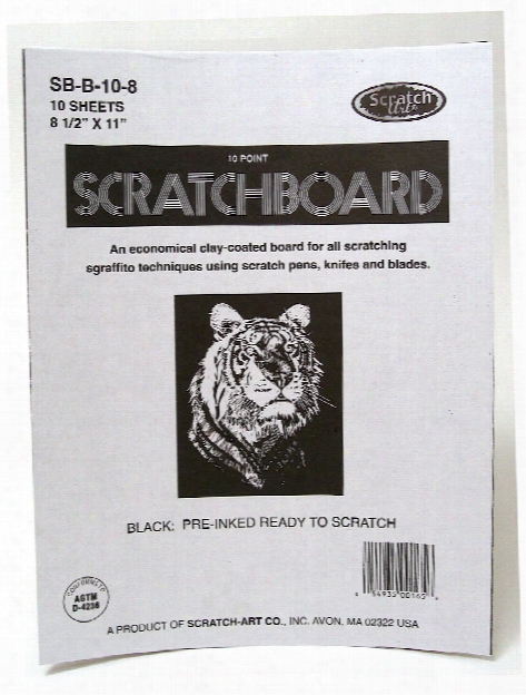 Black Coated Scratchboards 8 1 2 In. X 11 In. Pack Of 10