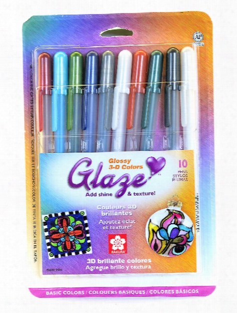 Gelly Roll Glaze Pens Assorted Basic Colors Set Of 10