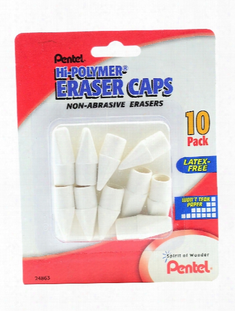 Hi-polymer White Cap Erasers Pack Of 10