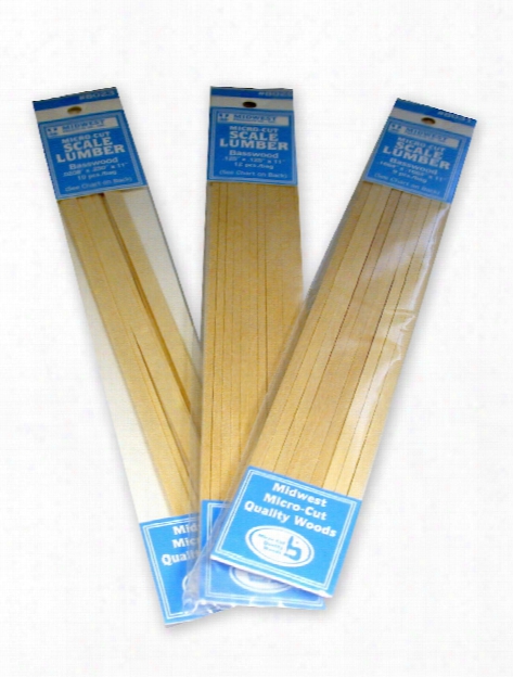 Micro-cut Basswood Scale Lumber 0.042 In. 0.042 In. X 11 In. Pack Of 15