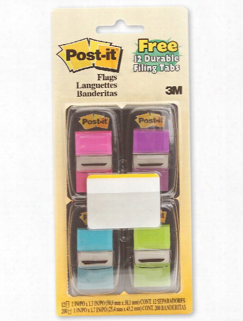 Multi-pack Filing Flags Neon Pink, Purple, Blue, Green