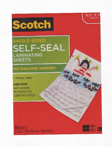 Self-sealing Laminating S Heets 8 1 2 In. X 11 In. Gloss Pack Of 10