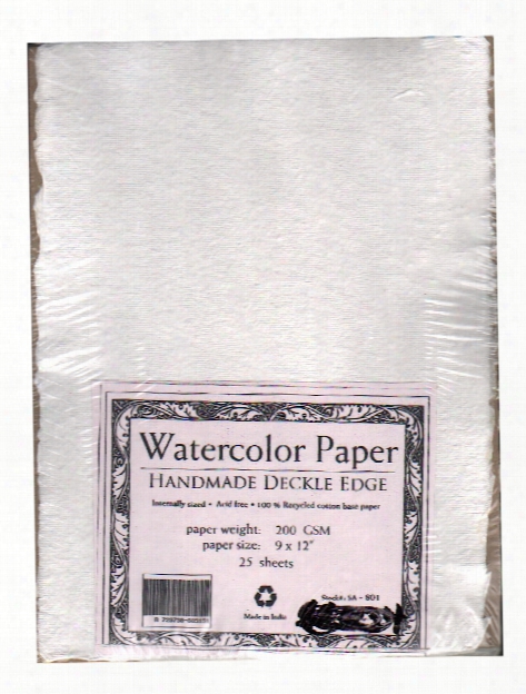 Student Grade Watercolor Paper 9 In. X 12 In. Deckle Edges Pack Of 25