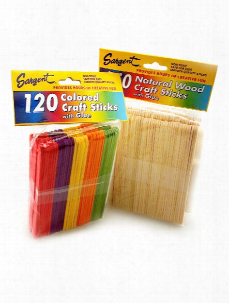 Wood Craft Sticks Colored Wood Pack Of 120