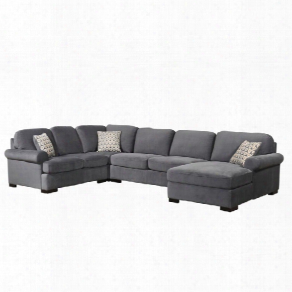Abbyson Living Emily Fabric 4 Piece Sectional In Gray