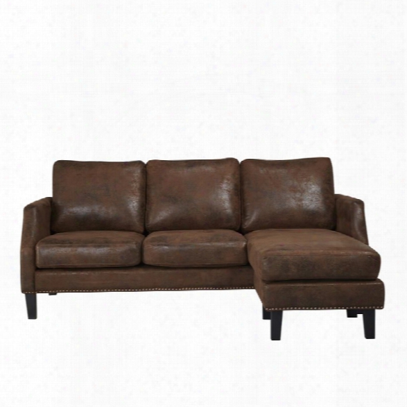 Abbyson Living Franklin Reversible Sectional In Dark Brown
