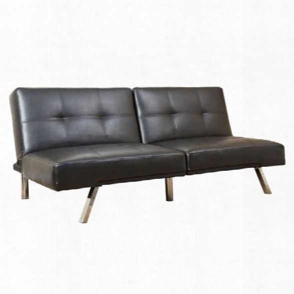 Abbyson Living Jakarta Leather Convertible Sofa In Black