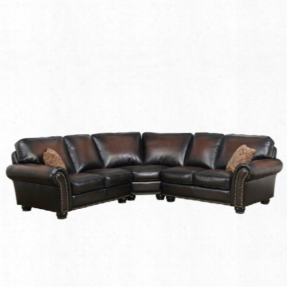 Abbyson Living Jamie Leather 3 Piece Sectional In Brown