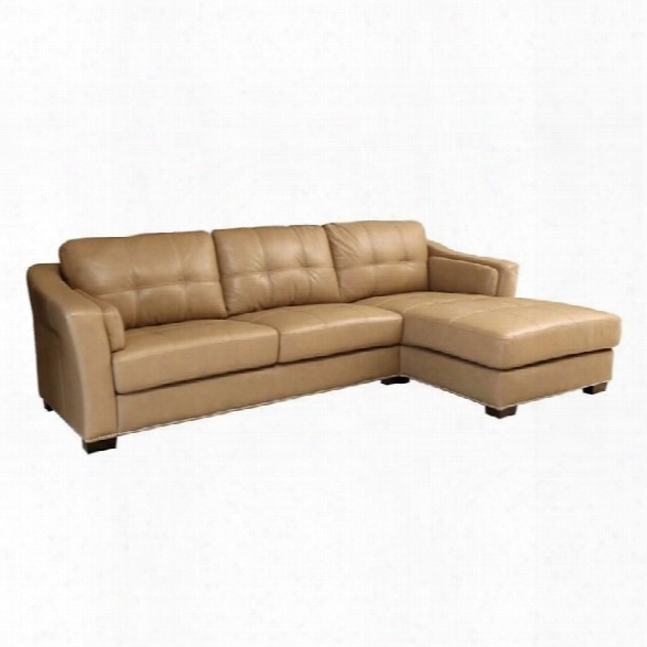 Abbyson Living Margot Leather Sectional In Beige