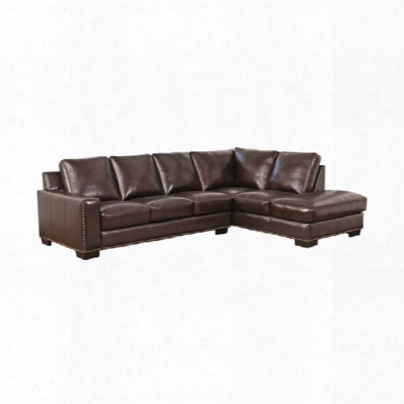 Abbyson Living Marney Leather Right Facing Sectional In Brown