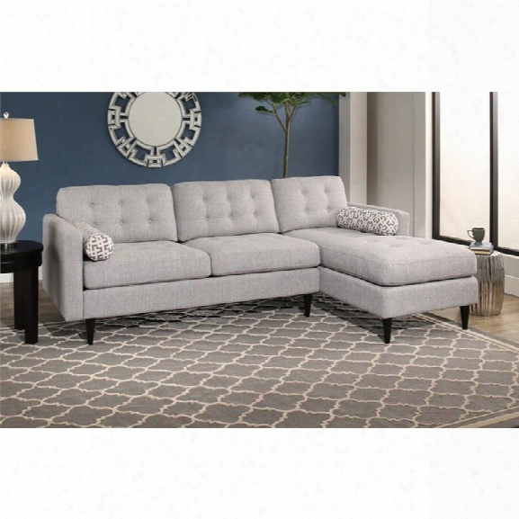 Abbyson Living Parker Mid Century Tufted Sectional In Gray