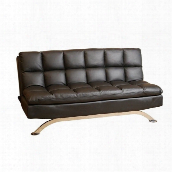 Abbyson Living Reedley Leather Convertible Sofa In Black