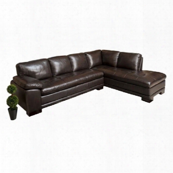 Abbyson Living Tekana 2 Piece Leather Sectional In Dark Brown