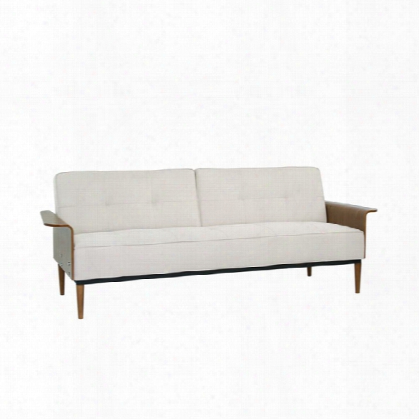 Armen Living Monroe Convertible Tufted Futon In Beige