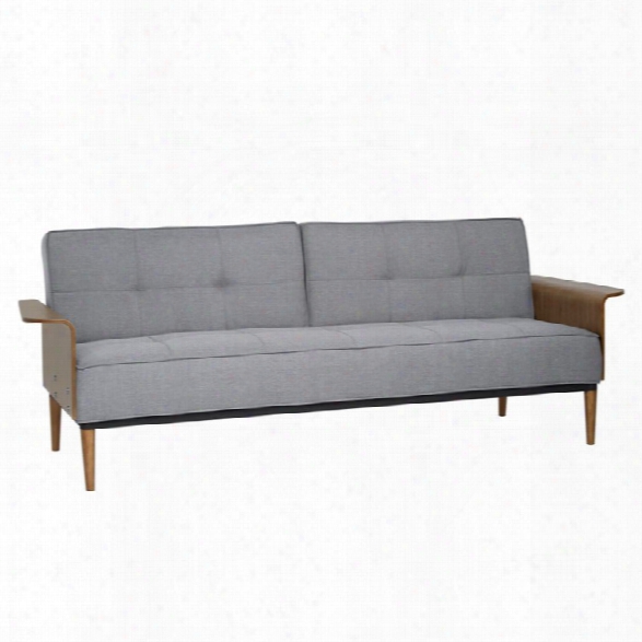 Armen Living Monroe Convertible Tufted Futon In Gray