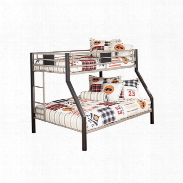 Ashley Dinsmore Metal Twin Over Full Bunk Bed In Black And Gray