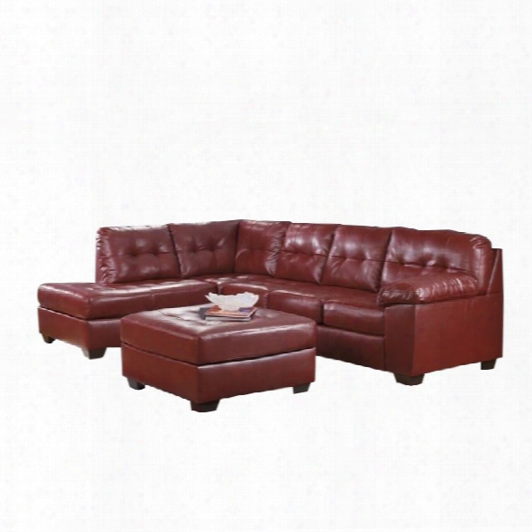 Ashley Furniture Alliston 3 Piece Leather Sectional With Ottoman