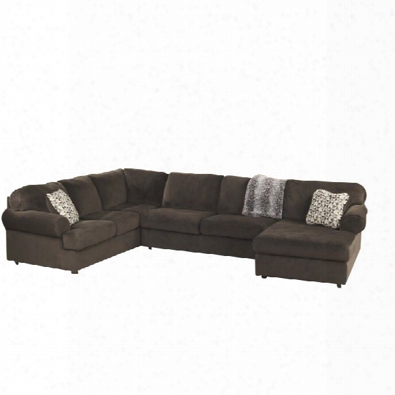 Ashley Jessa Place 3 Piece Left Facing Sectional In Chocolate