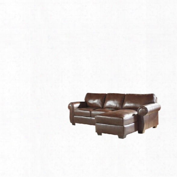 Ashley Luguro 2 Piece Right Facing Sectional In Saddle