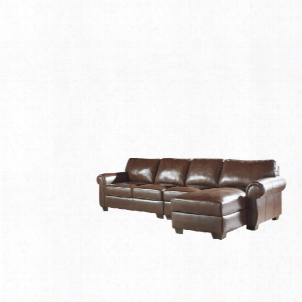 Ashley Luguro 3 Piece Right Facing Sectional In Saddle