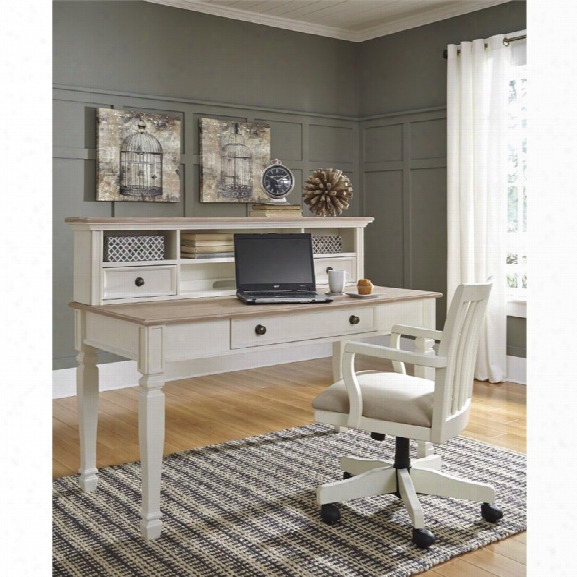 Ashley Sarvanny Computer Desk With Chair In White