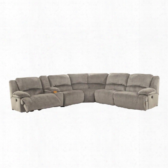 Ashley Toletta 6 Piece Corner Power Console Sectional In Granite