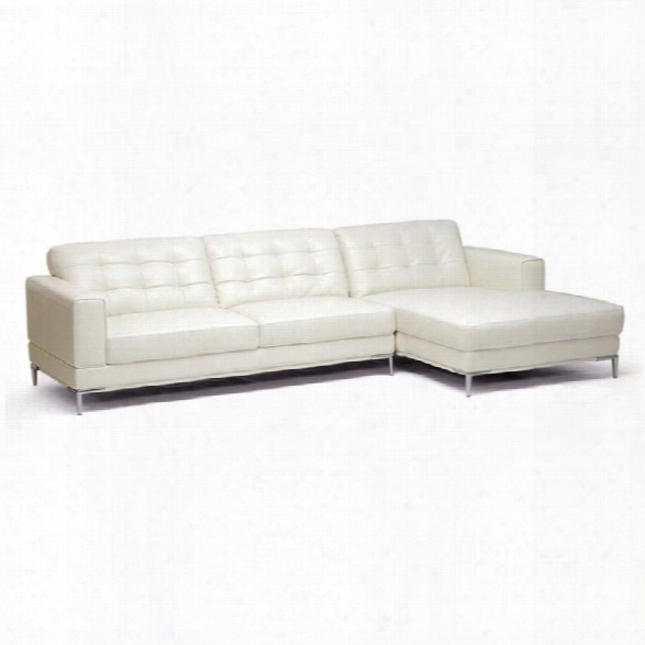 Babbitt Leather Sectional Sofa In Ivory