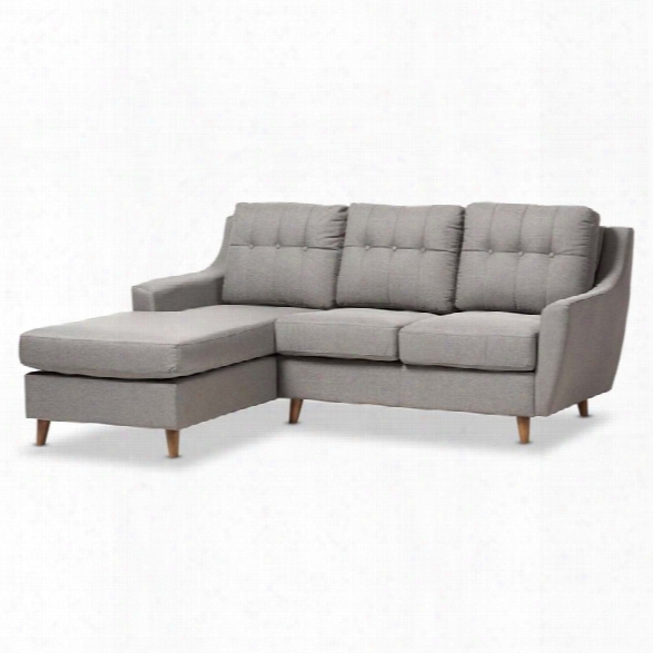 Baxton Studio Mckenzie Fabric Upholstered Sectional Sofa In Gray