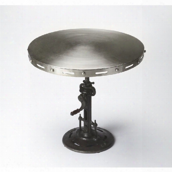 Butler Specialty Industrial Chic Round Pub Table In Silver