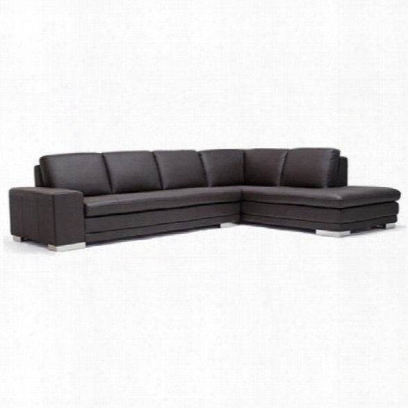 Callidora Leather Secitonal Sofa In Dark Brown