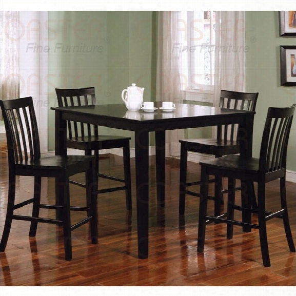 Coaster Ashland 5 Piece Counter Height Dining Set In Black