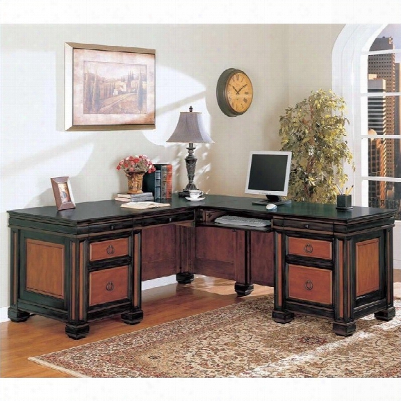 Coaster Chomedey Traditional L-shaped Desk In Black/cherry
