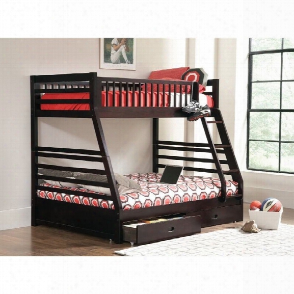 Coaster Cooper Twin Over Full Bunk Bed With Drawers In Cappuccino