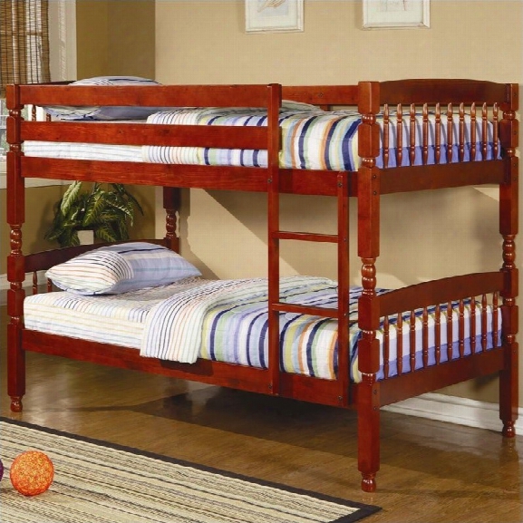 Coaster Coral Bunk Bed In Warm Cherry Finish-twin Over Full