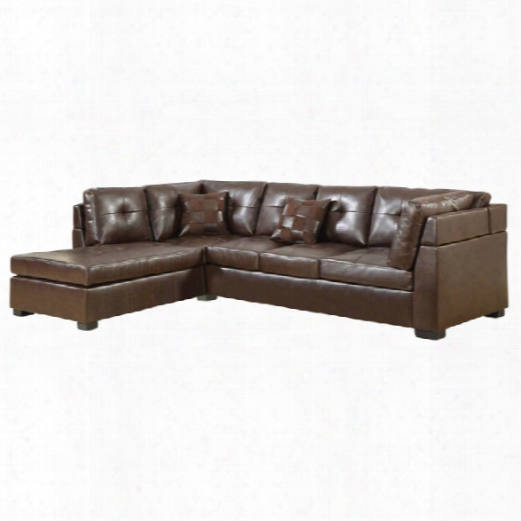 Coaster Darie Leather Sectional Sofa With Left-side Chaise In Brown