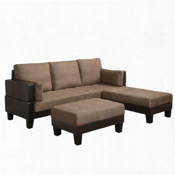 Coaster Fulton Contemporary Sofa Bed Group With 2 Ottomans In Tan