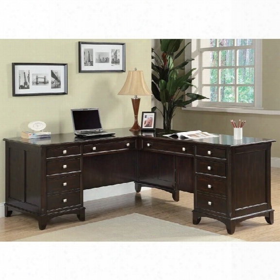 Coaster Garson 8 Drawer L Shaped Computer Desk In Cappuccino