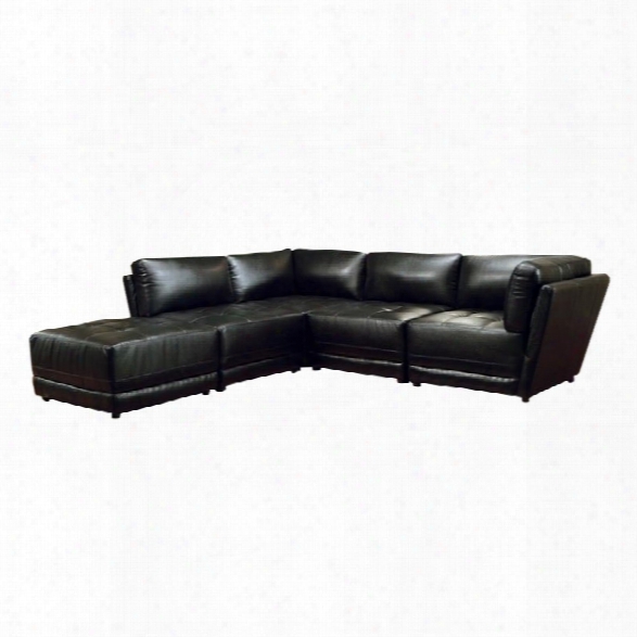 Coaster Kayson Bonded Leather Sectional In Black