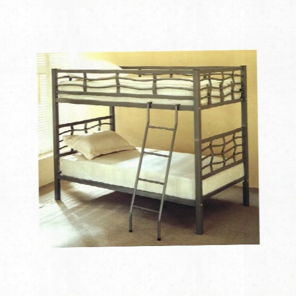 Coaster Metal Twin Over Twin Bunk Bed In Dark Silver Finish