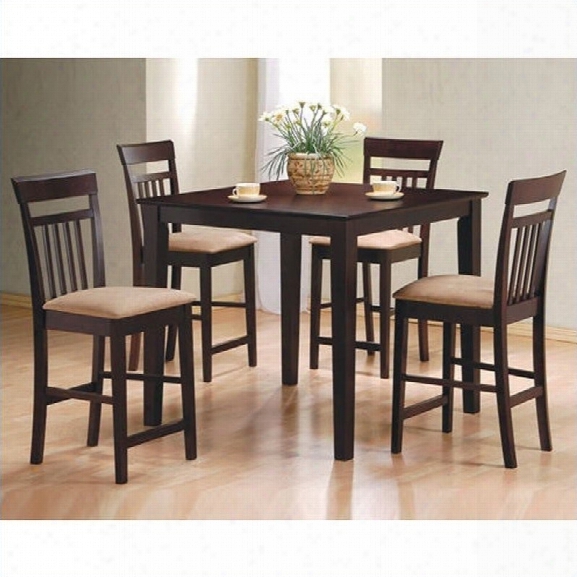 Coaster Moreland 5 Piece Counter Height Dining Set In Cappuccino