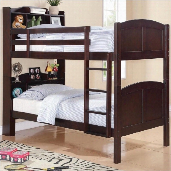 Coaster Parker Bookcase Twin Over Twin Bunk Bed