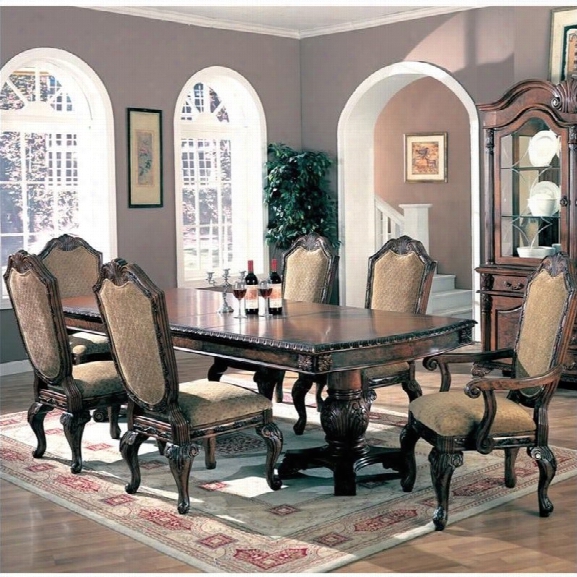 Coaster Saint Charles 8 Piece Dining Set In Deep Brown