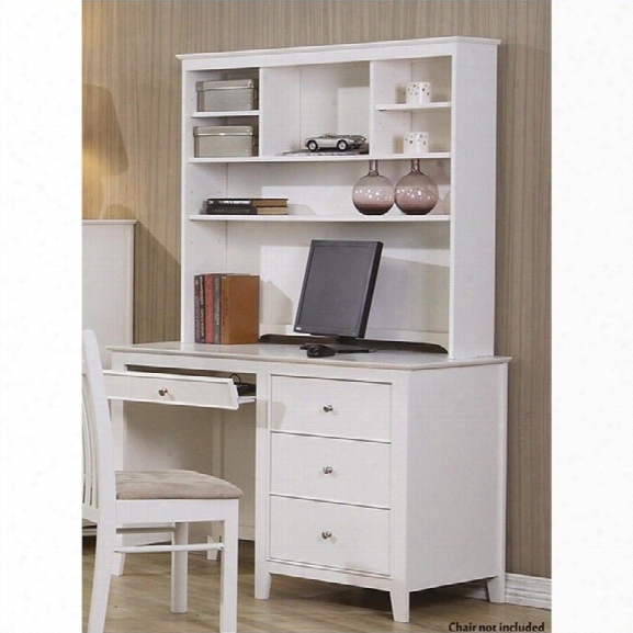 Coaster Selena Computer Desk And Hutch In White