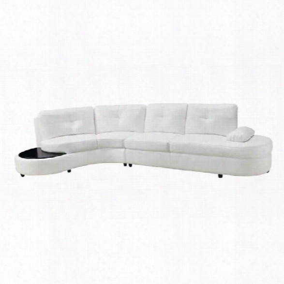 Coaster Talia Bonded Leather Sectional With Table In White