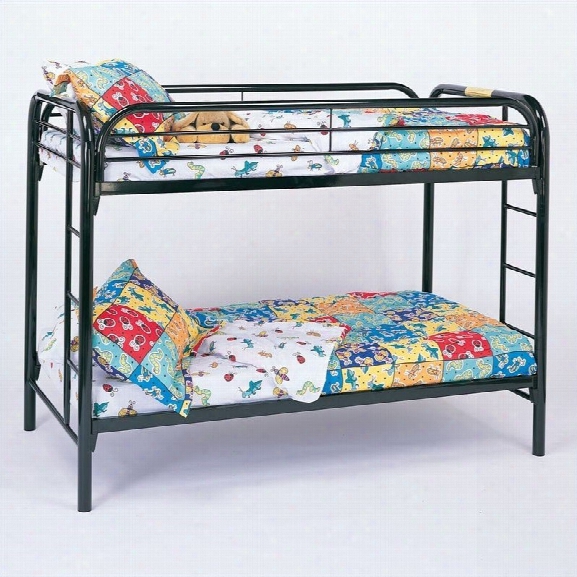 Coaster Toby Twin Over Twin Metal Bunk Bed In Black Finish