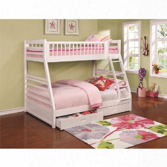 Coaster Twin Over Full Bunk Bed With 2 Drawers In White