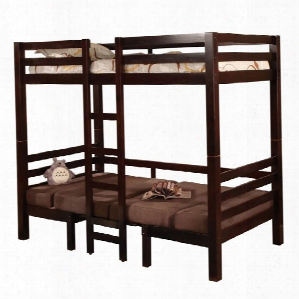 Coaster Twin Over Twin Convrtible Loft Bunk Bed In Dark Wood Finish